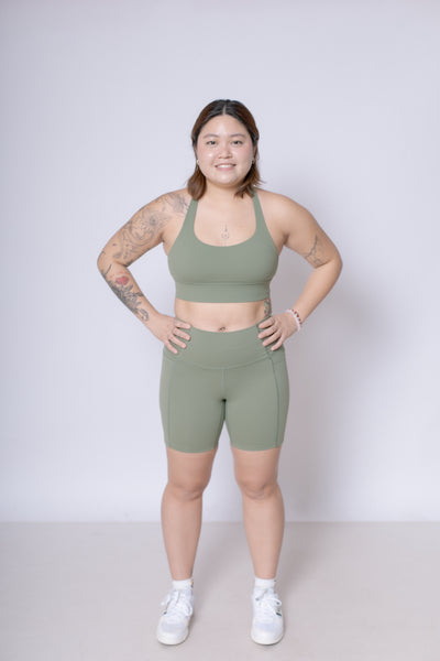 Strive For Greatness High Waist Shorts In Olive